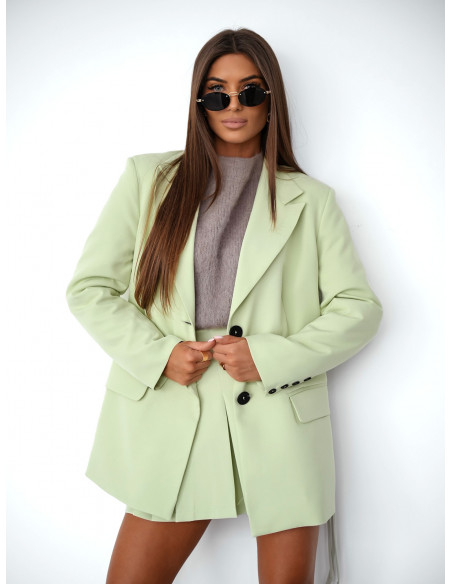 Marynarka oversize z wiązaniem AVIONA - miętowa