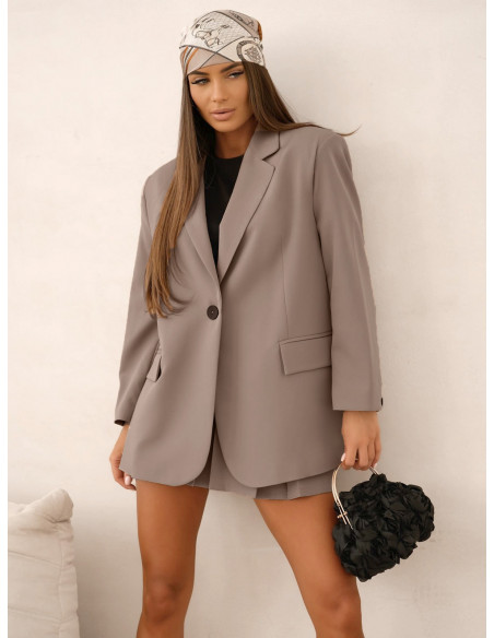 Długa oversizowa marynarka DIONISIA - fango