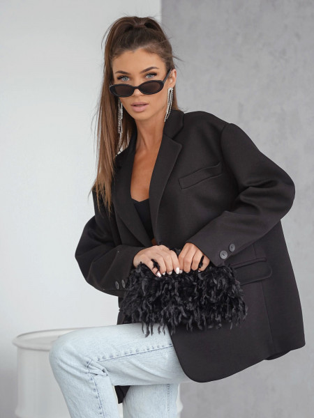 Bawełniana marynarka oversize LUMIA - czarna 2