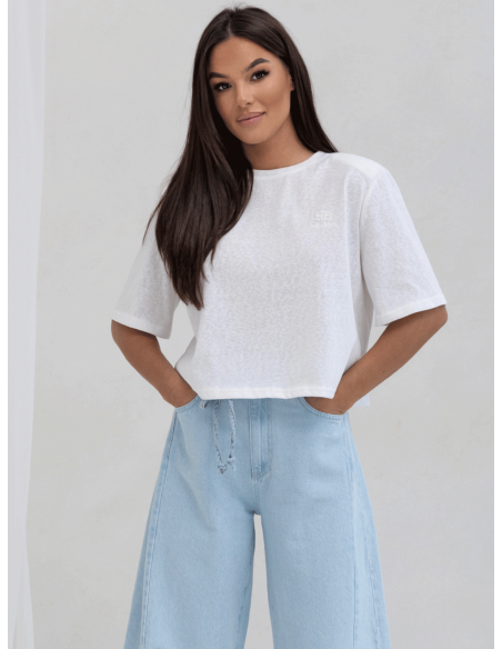 Bawełniana bluzka t-shirt oversize NOE - biała