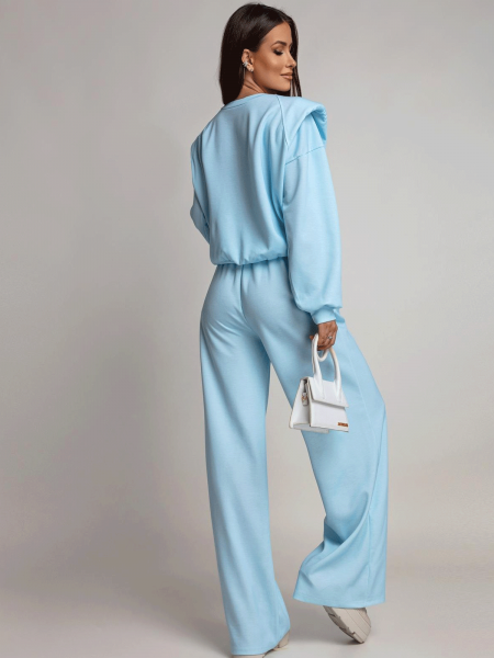 Komplet dresowy z szerokimi spodniami KIANO - błękitny 2