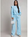 Komplet dresowy z szerokimi spodniami KIANO - błękitny