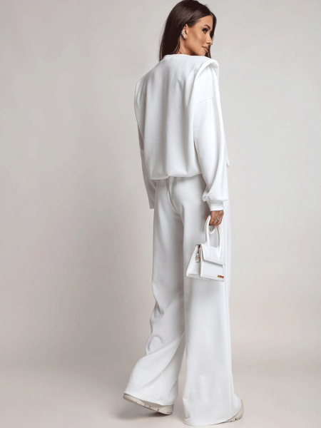 Komplet dresowy z szerokimi spodniami KIANO - biały 2