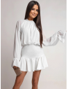 Stylowa sukienki mini z falbaną REENIE - biała