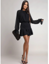 Stylowa sukienki mini z falbaną REENIE - czarna