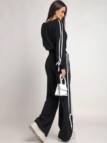 Komplet dresowy z szerokimi spodniami SHYLA - czarny 2