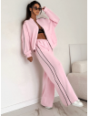 Komplet dresowy z szerokimi spodniami KILEY - pudrowy róż