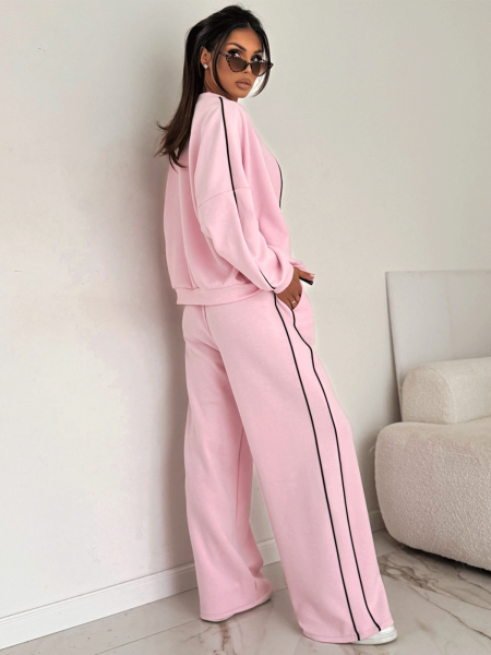 Komplet dresowy z szerokimi spodniami KILEY - pudrowy róż 2