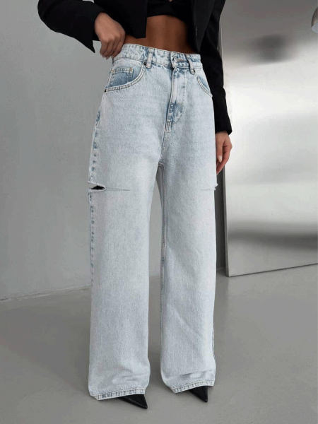 Spodnie jeansy z szerokimi nogawkami MORIKO - jasny jeans 2