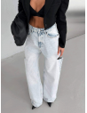 Spodnie jeansy z szerokimi nogawkami MORIKO - jasny jeans