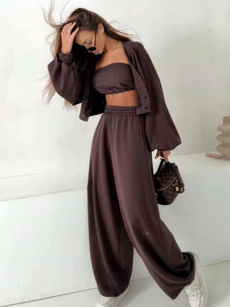 Wiskozowy komplet 3w1 YNEZ - czekoladowy 2