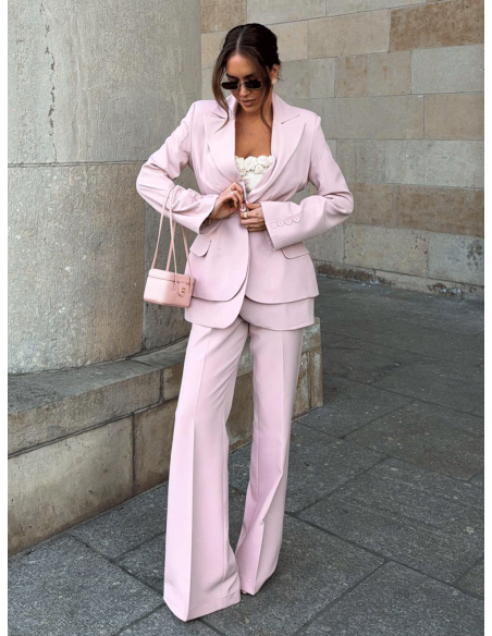 Eleganckie spodnie z kantem z wiskozy DONY - brudny róż