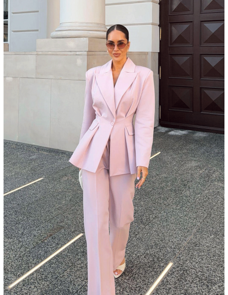 Eleganckie spodnie z kantem z wiskozy  EMILEE - brudny róż