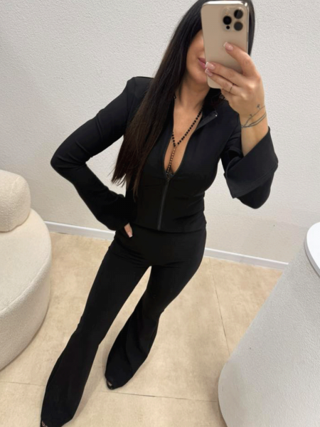 Dopasowany komplet bluza i legginsy PALERMO - czarny 2