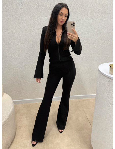 Dopasowany komplet bluza i legginsy PALERMO - czarny