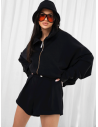 Stylowy komplet bluza ze spodenkami SHINJU - czarny