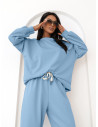 Wiskozowy komplet dresowy oversize ANOJA - błękitny