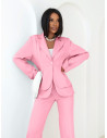 Garnitur taliowana marynarka i spodnie JASIRI - pudrowy róż