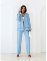 Garnitur taliowana marynarka i spodnie JASIRI - błękitny