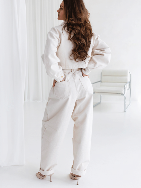 Spodnie jeans z szerokimi... 2