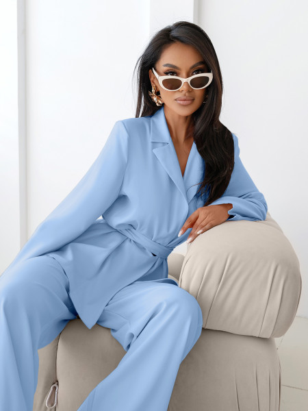 Garnitur marynarka i szerokie spodnie OMARI - błękitny