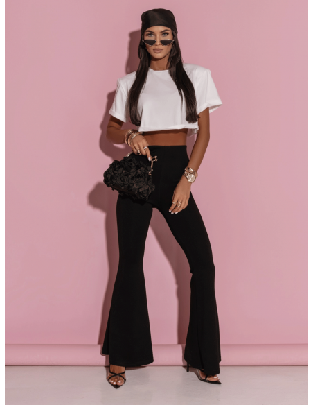 Wiskozowe spodnie dzwony TAMAMI - czarne