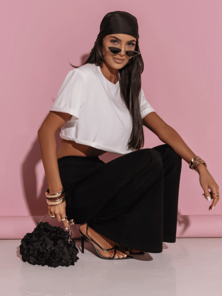 Wiskozowe spodnie dzwony TAMAMI - czarne 2