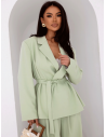 Elegancka marynarka z wiązaniem ADELL - pistacjowa