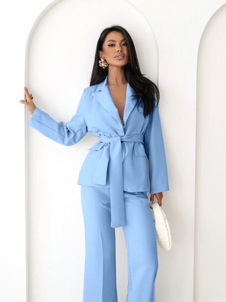 Garnitur marynarka i proste spodnie SENAY - błękitny