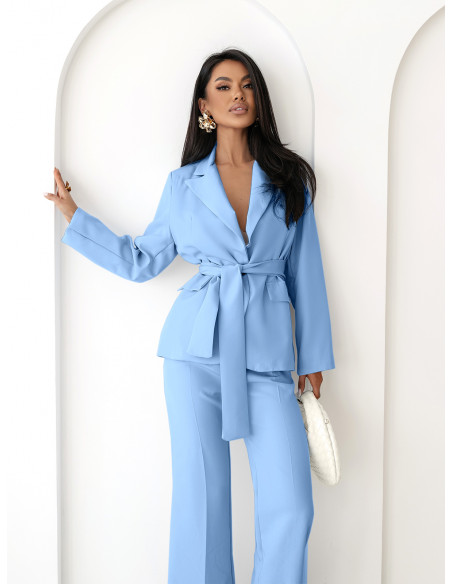 Garnitur marynarka i proste spodnie SENAY - błękitny