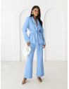 Garnitur marynarka i proste spodnie SENAY - błękitny