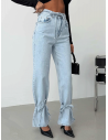 Spodnie jeansy z wiązaniem przy nogawkach HAILEE - jasny jeans