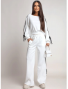 Komplet dresowy z szerokimi spodniami SHYLA - biały