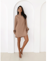 Sukienka trapezowa z ozdobnymi rękawami MANITA - cappuccino