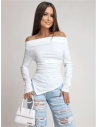 Dopasowana bluzka z asymetrycznym dołem ILIANA - biała