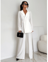 Elegancki kombinezon z szerokimi nogawkami ZIJON - biały