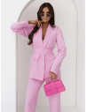 Garnitur marynarka i proste spodnie NIRALI - pudrowy róż