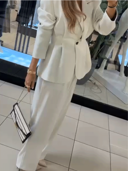 Taliowana marynarka z zakładkami SALINA - cloud dancer 2