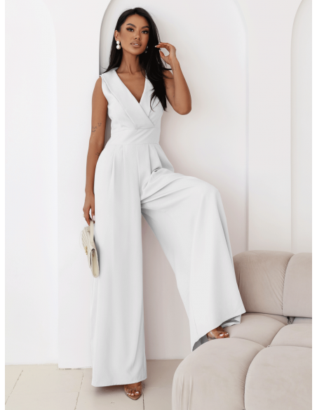 Kombinezon z szerokimi nogawkami ORMAN - biały