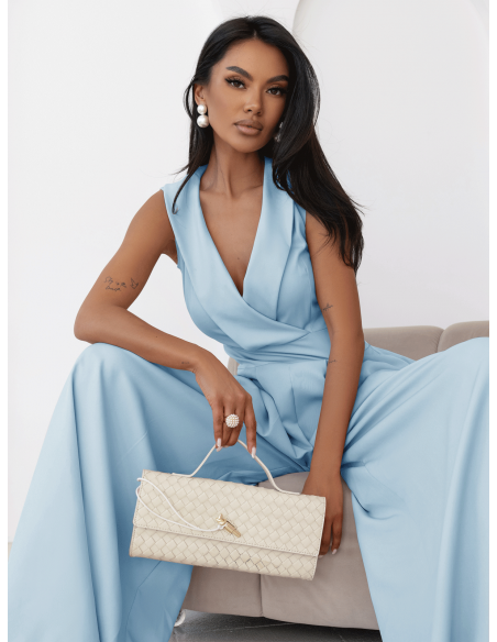 Kombinezon z szerokimi nogawkami ORMAN - błękitny