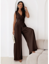 Kombinezon z szerokimi nogawkami ORMAN - czekoladowy