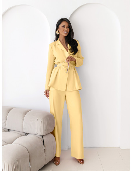 Garnitur marynarka i szerokie spodnie OMARI - bananowy