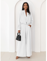 Stylowy garnitur z szerokimi spodniami AIDAN - biały