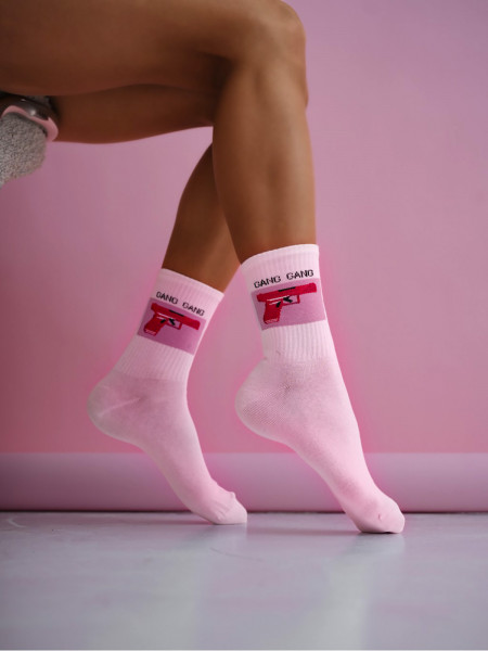 Skarpetki damskie GANG GANG - pudrowy róż