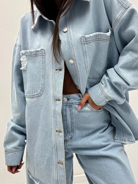 Stylowa koszula jeansowa MARON - jasny jeans