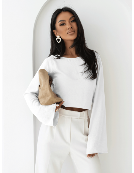 Bluzka z szerokimi rękawami MICHIE - biała