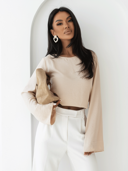 Bluzka z szerokimi rękawami MICHIE - beżowa 2