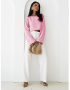 Bluzka z szerokimi rękawami MICHIE - pudrowy róż