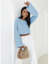 Bluzka z szerokimi rękawami MICHIE - błękitna