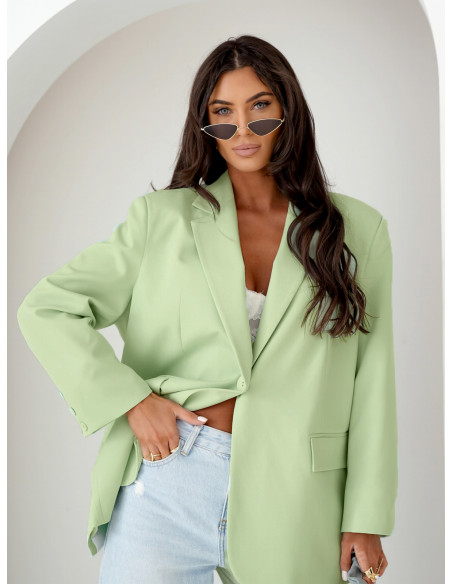 Długa marynarka oversize RIVIERA - pistacjowa